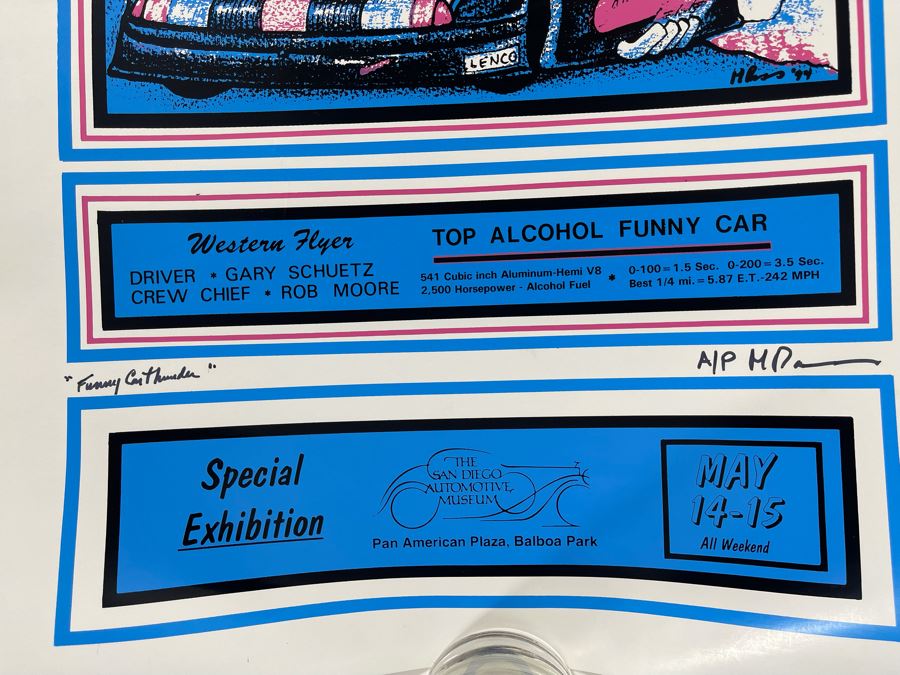 JUST ADDED - Hand Signed Mike Ross Funny Car Thunder A/P Print 14 X 22 [Photo 6]