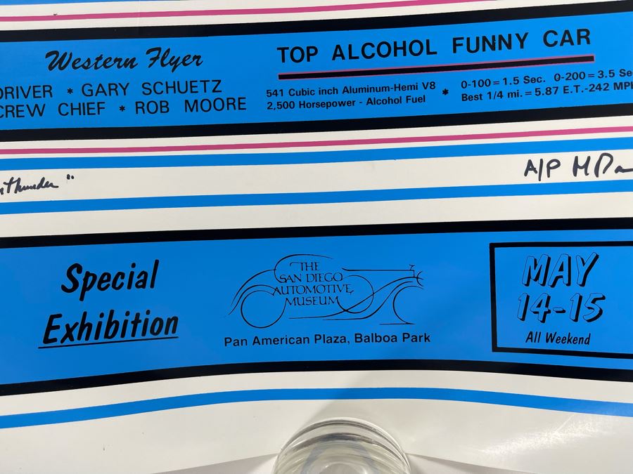 JUST ADDED - Hand Signed Mike Ross Funny Car Thunder A/P Print 14 X 22 [Photo 7]