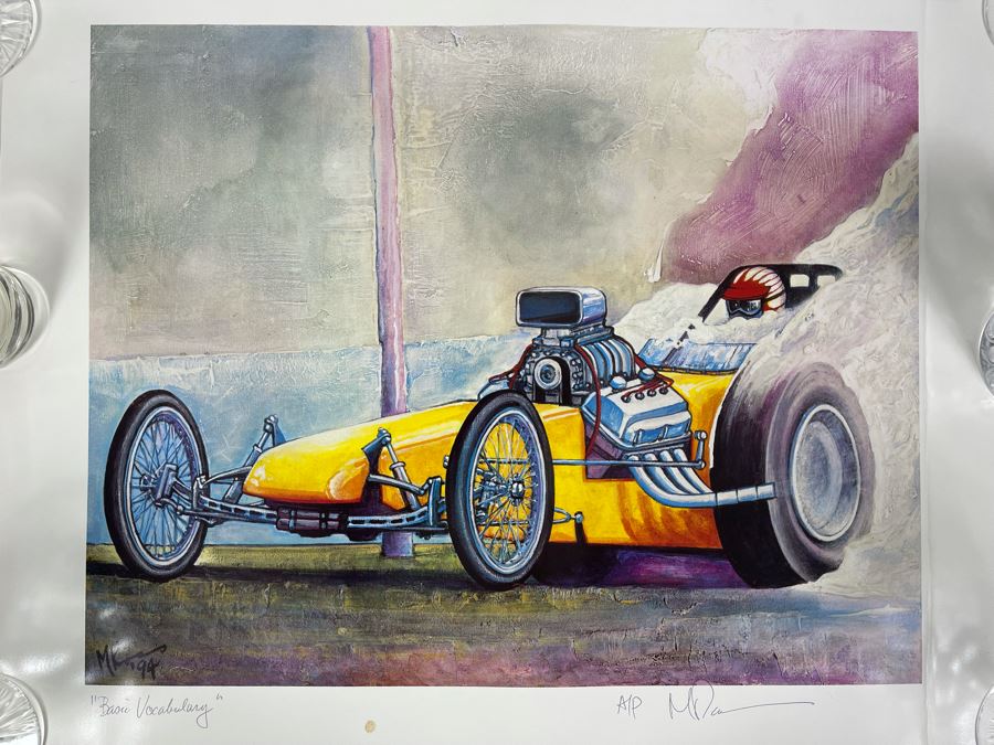 JUST ADDED - Hand Signed Mike Ross Dragster 'Basic Vocabulary' A/P Print 19 X 15 [Photo 2]