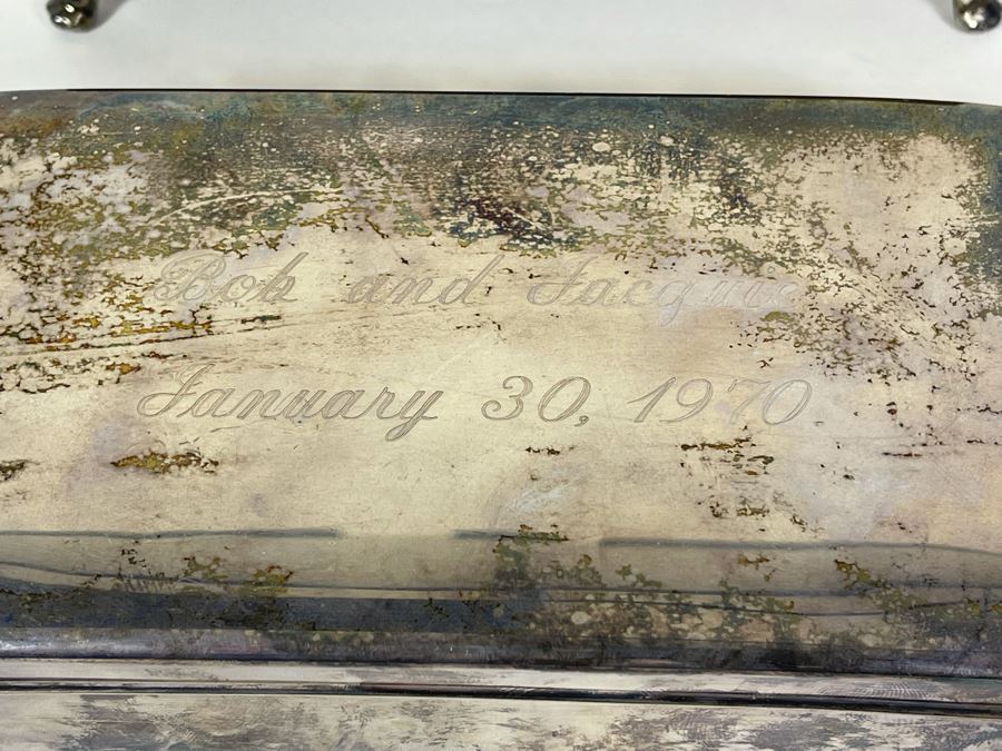 JUST ADDED - Pair Of Vintage Personalized Silverplate Boxes [Photo 3]