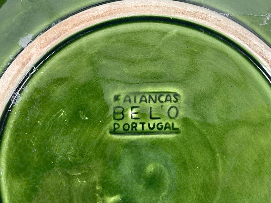 JUST ADDED - Collection Of Four Faiancas Belo Majolica Portugal Green Geranium Plates 8R [Photo 5]