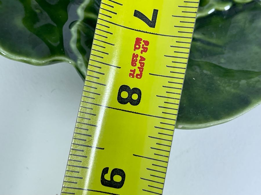 JUST ADDED - Collection Of Four Faiancas Belo Majolica Portugal Green Geranium Plates 8R [Photo 6]