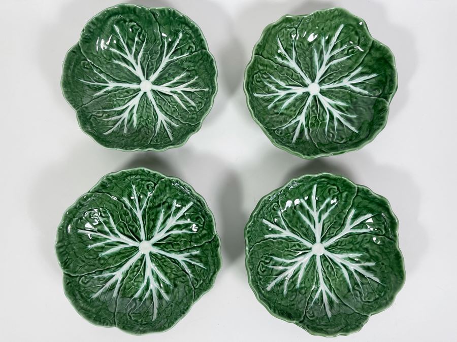 JUST ADDED - Set Of Four Bordallo Pinheiro C. Rainha Portuguese Mid-Century Modern Era Cabbage Bowls 8R [Photo 1]