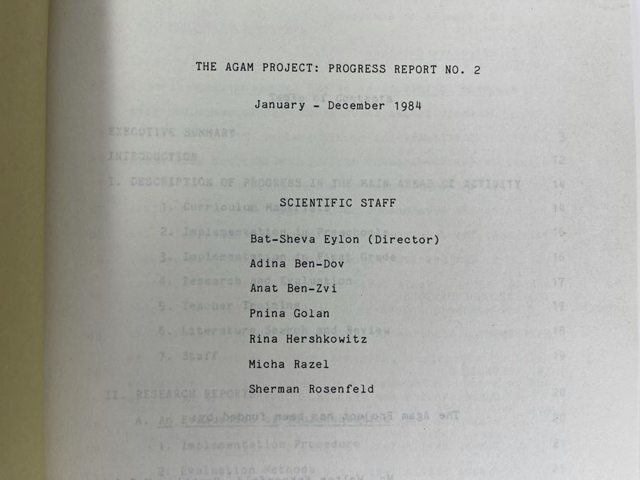 JUST ADDED - Vintage 1984 Progress Report No 2 Of The Agam Project - A Research And Curriculum Development Program In Visual Education For Kids From The Weizmann Institue Of Science Rehovot Israel Based On Artist Yaacov Agam [Photo 2]