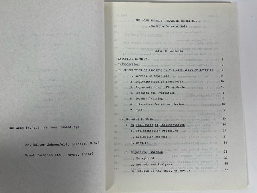 JUST ADDED - Vintage 1984 Progress Report No 2 Of The Agam Project - A Research And Curriculum Development Program In Visual Education For Kids From The Weizmann Institue Of Science Rehovot Israel Based On Artist Yaacov Agam [Photo 3]