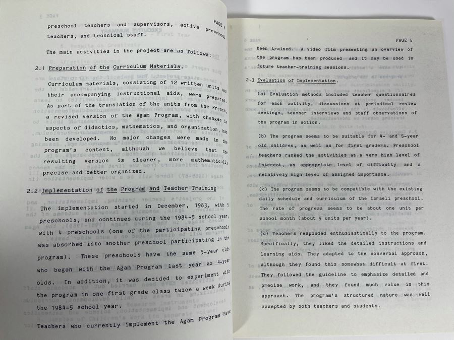 JUST ADDED - Vintage 1984 Progress Report No 2 Of The Agam Project - A Research And Curriculum Development Program In Visual Education For Kids From The Weizmann Institue Of Science Rehovot Israel Based On Artist Yaacov Agam [Photo 4]