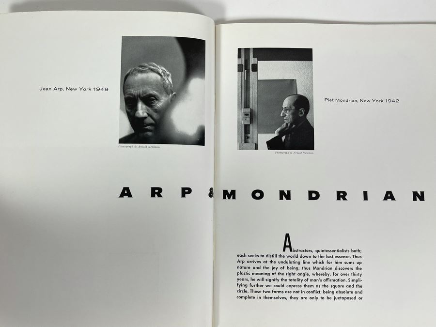 JUST ADDED - Vintage 1960 Sidney Janis Art Gallery NY Book Featuring Jean Arp And Piet Mondrian [Photo 5]
