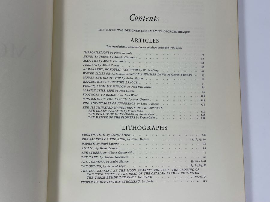 JUST ADDED - COMPLETE Scarce 1959 French Art Book With Supplemental English Translation - Moods And Movements In Art Edited By Verve Book Reynal & Company New York Estimate $500-$2,000+ [Photo 9]