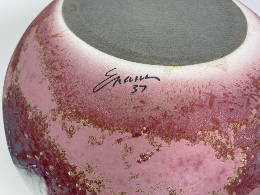 Just Added - Large Signed Tony Evans Raku Pottery Centerpiece Sculpture Bowl 19W X 10H [Photo 10]