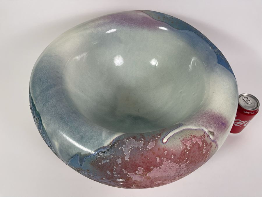 Just Added - Large Signed Tony Evans Raku Pottery Centerpiece Sculpture Bowl 19W X 10H [Photo 5]