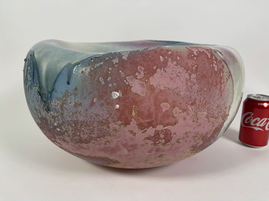 Just Added - Large Signed Tony Evans Raku Pottery Centerpiece Sculpture Bowl 19W X 10H [Photo 3]