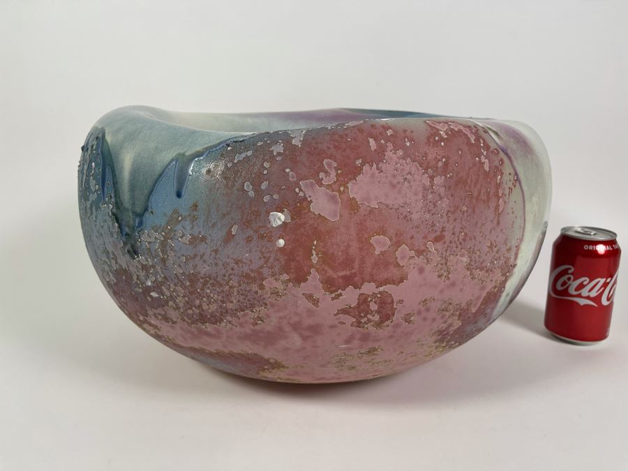 Just Added - Large Signed Tony Evans Raku Pottery Centerpiece Sculpture Bowl 19W X 10H [Photo 4]