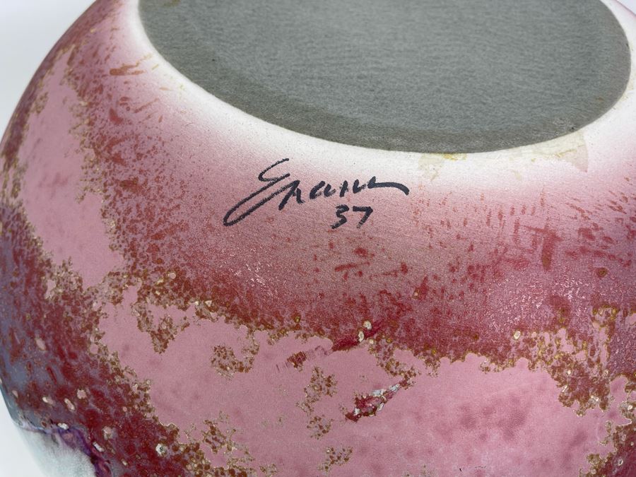 Just Added - Large Signed Tony Evans Raku Pottery Centerpiece Sculpture Bowl 19W X 10H [Photo 9]