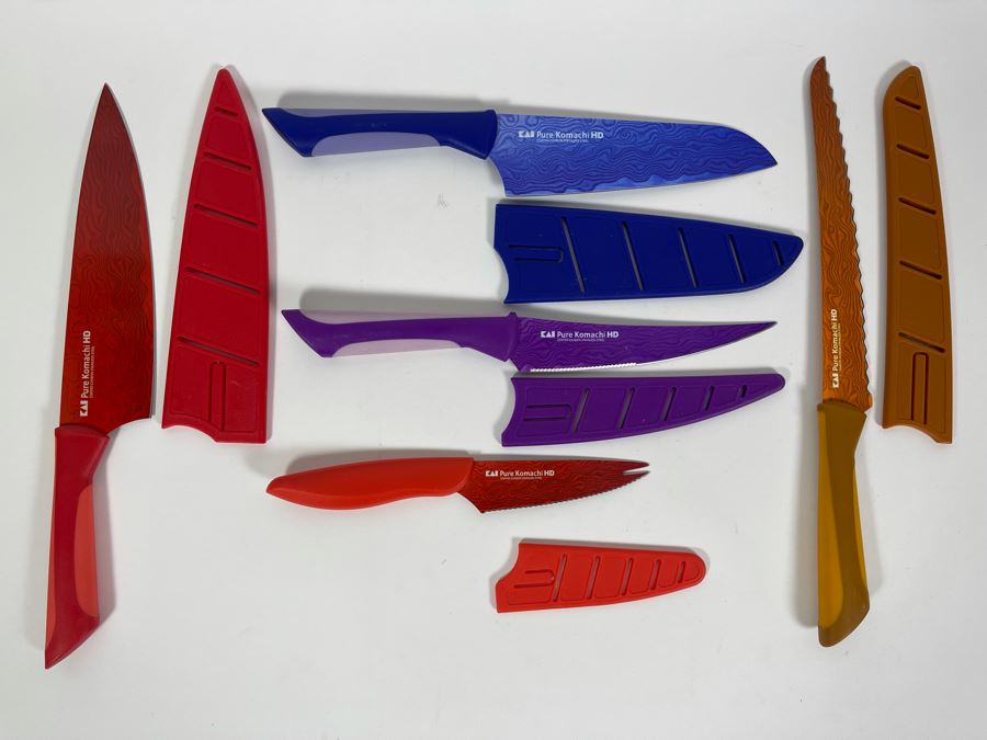 Kitchen Knife Set by Kai Pure Komachi - 3 Pieces with HD Prints