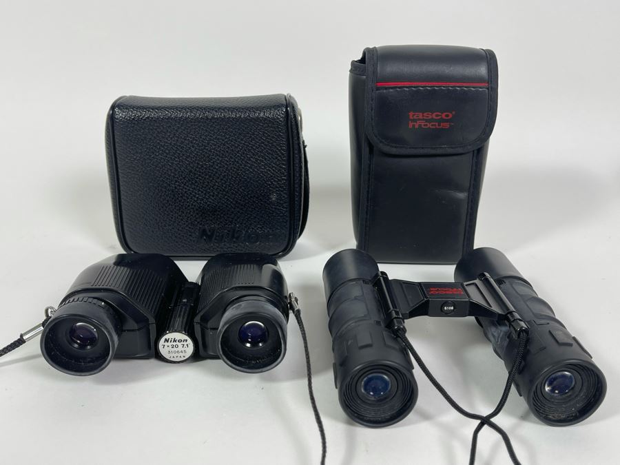 Pair Of Nikon And Tasco Binoculars