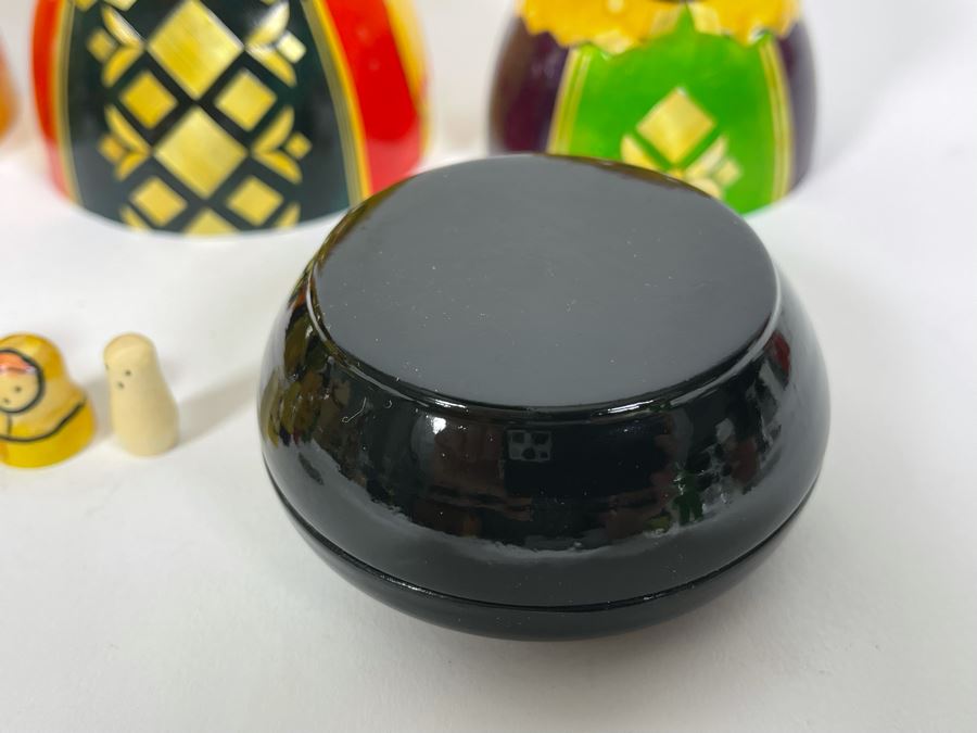 Russian Nesting Doll (9 Dolls) 7H And Russian Hand Painted Signed Lacquer Box 2.75W [Photo 8]