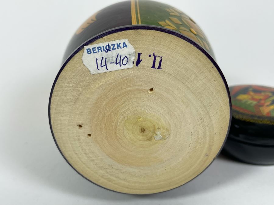 Russian Nesting Doll (9 Dolls) 7H And Russian Hand Painted Signed Lacquer Box 2.75W [Photo 11]