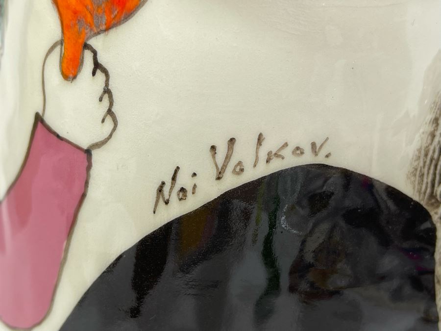 Signed Noi Volkov Pottery Menorah Art Sculpture Russian Artist 9W X 13H [Photo 7]