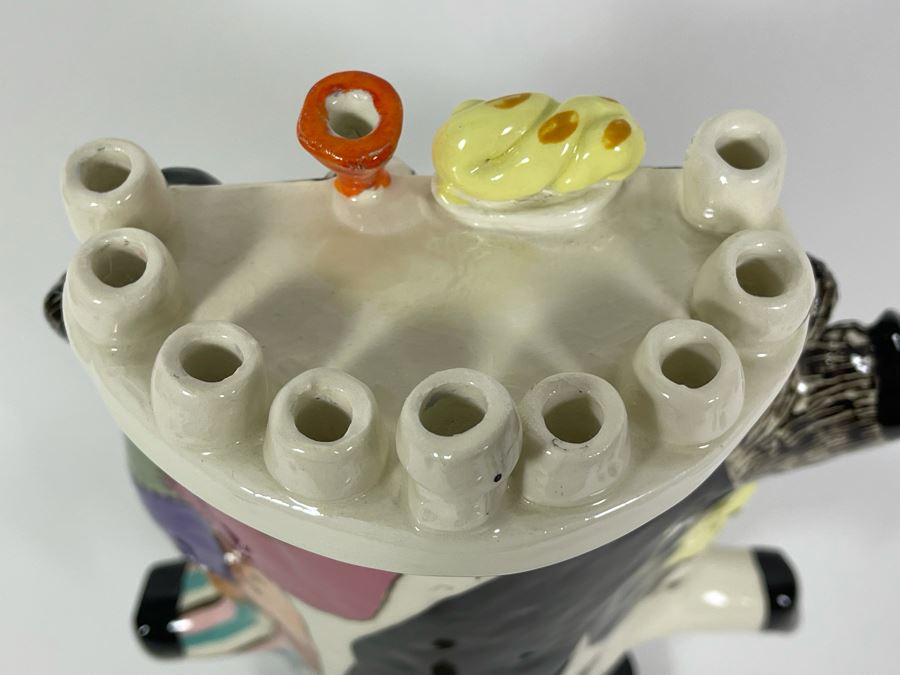 Signed Noi Volkov Pottery Menorah Art Sculpture Russian Artist 9W X 13H [Photo 8]