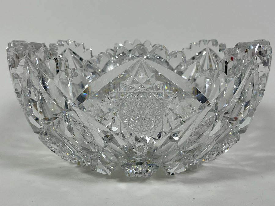 Signed Hawkes Stunning Crystal Centerpiece Bowl 9W X 4H [Photo 1]
