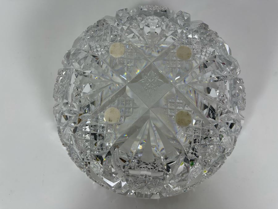 Signed Hawkes Stunning Crystal Centerpiece Bowl 9W X 4H [Photo 13]