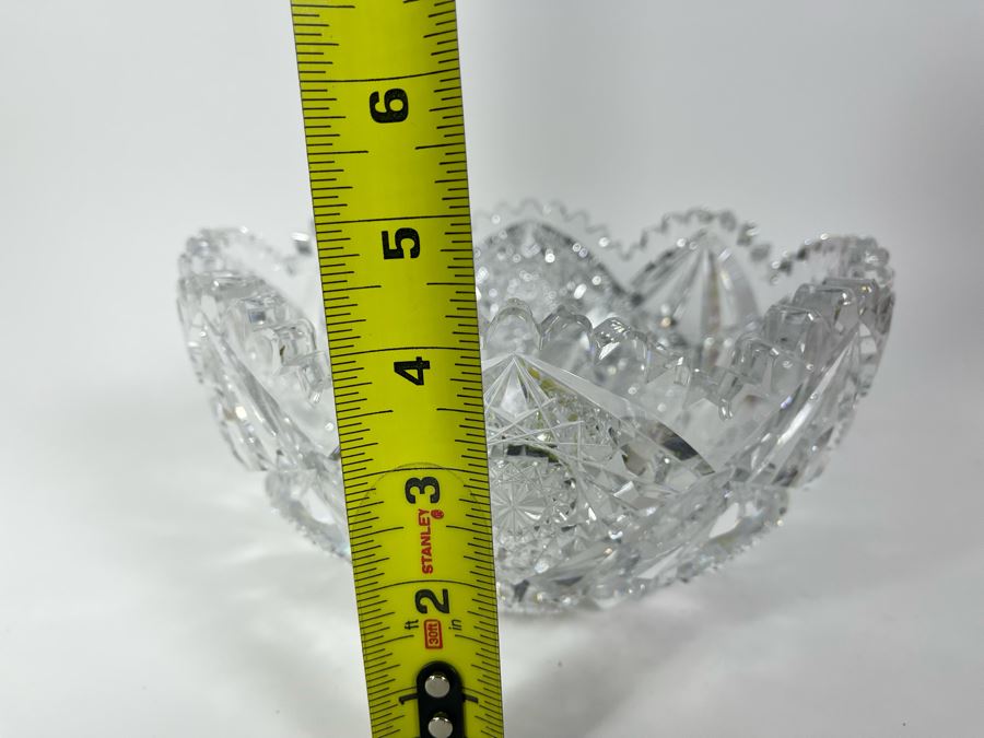 Signed Hawkes Stunning Crystal Centerpiece Bowl 9W X 4H [Photo 21]