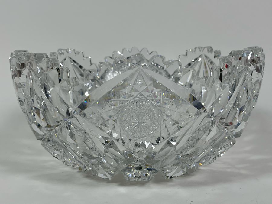 Signed Hawkes Stunning Crystal Centerpiece Bowl 9W X 4H [Photo 3]
