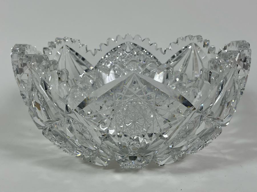 Signed Hawkes Stunning Crystal Centerpiece Bowl 9W X 4H [Photo 2]