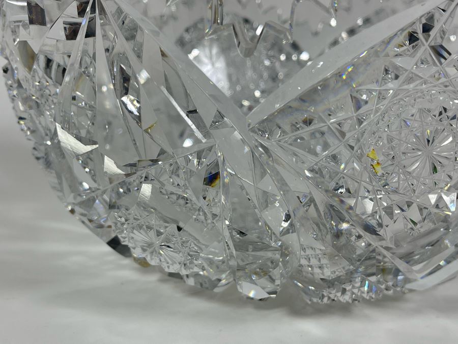 Signed Hawkes Stunning Crystal Centerpiece Bowl 9W X 4H [Photo 8]