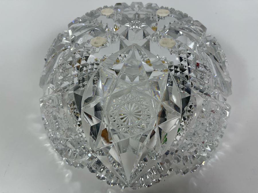 Signed Hawkes Stunning Crystal Centerpiece Bowl 9W X 4H [Photo 14]
