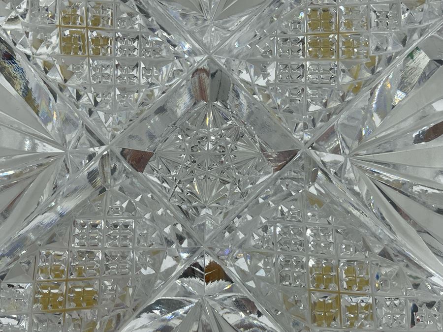 Signed Hawkes Stunning Crystal Centerpiece Bowl 9W X 4H [Photo 17]