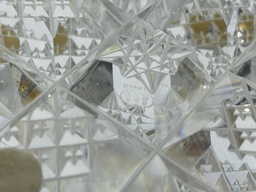 Signed Hawkes Stunning Crystal Centerpiece Bowl 9W X 4H [Photo 15]