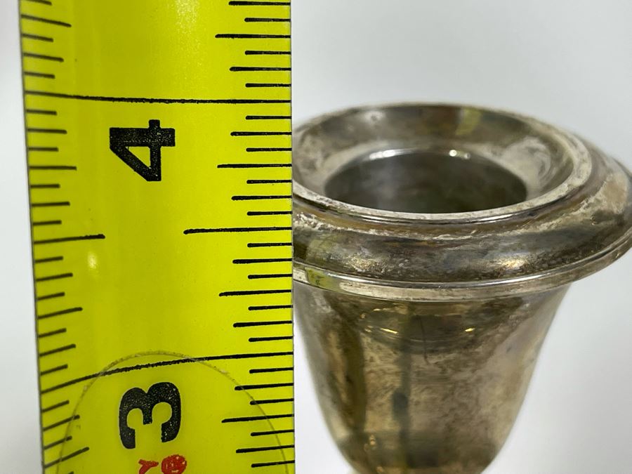 Weighted Sterling Silver Candleholders: Front Two Are Gorham, Middle One Is Cartier, Back Two Are Duchin Silver [Photo 10]