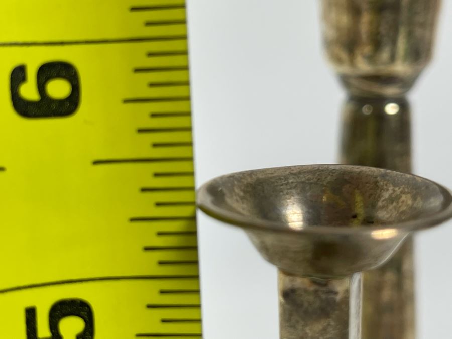 Weighted Sterling Silver Candleholders: Front Two Are Gorham, Middle One Is Cartier, Back Two Are Duchin Silver [Photo 11]