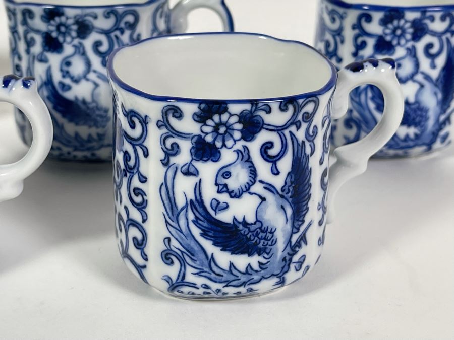 Set Of Four Takahashi Blue & White Japanese Cups 2.5H [Photo 3]