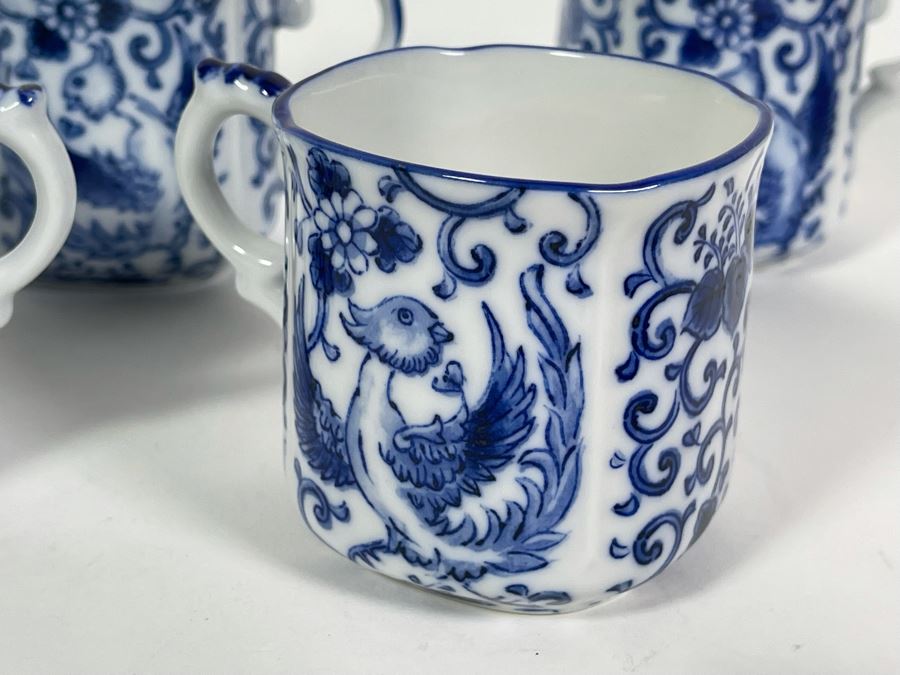 Set Of Four Takahashi Blue & White Japanese Cups 2.5H [Photo 5]