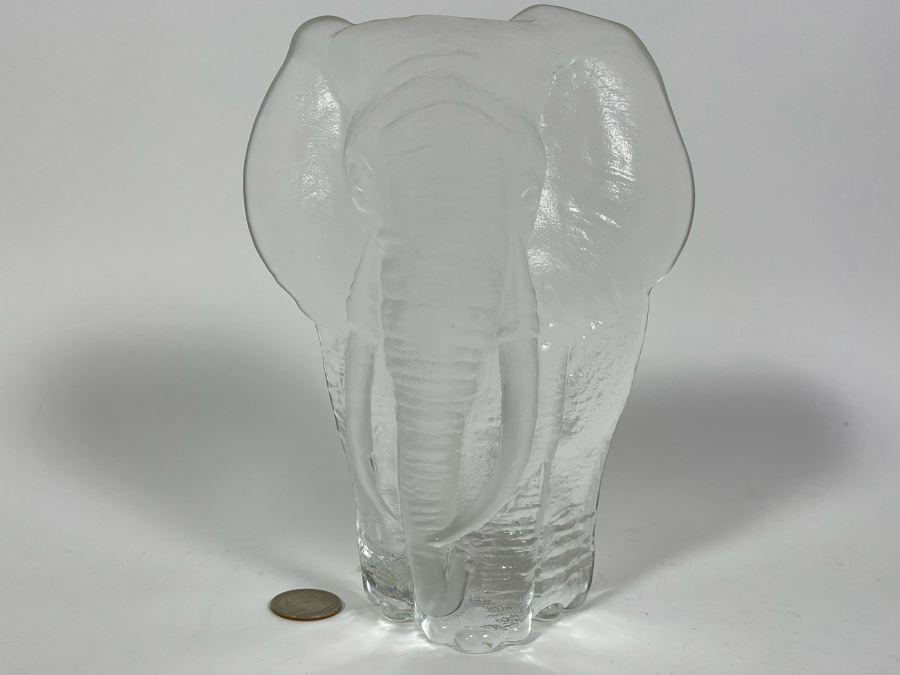 Mats Jonasson Signature Collection Crystal Elephant Handmade In Sweden Signed [Photo 4]