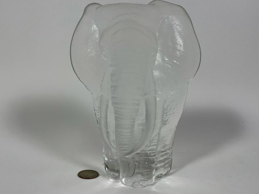 Mats Jonasson Signature Collection Crystal Elephant Handmade In Sweden Signed [Photo 3]