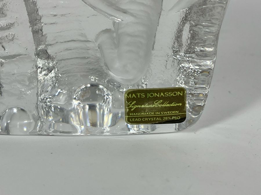 Mats Jonasson Signature Collection Crystal Elephant Handmade In Sweden Signed [Photo 9]