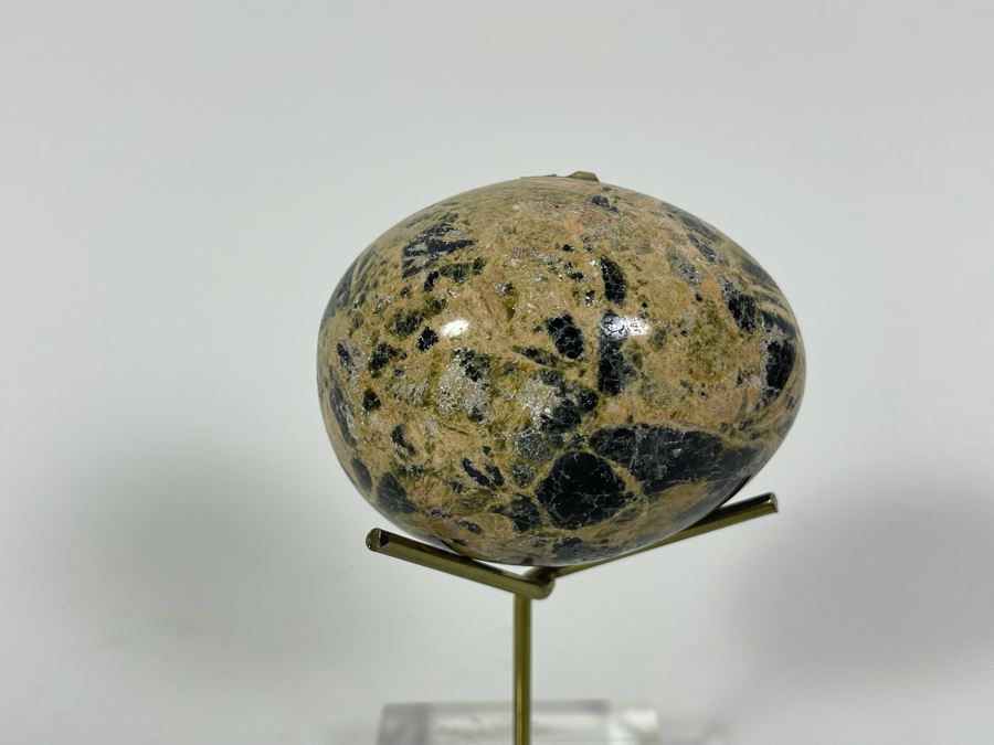Polished Obsidian With Quartz Egg With Stand [Photo 6]