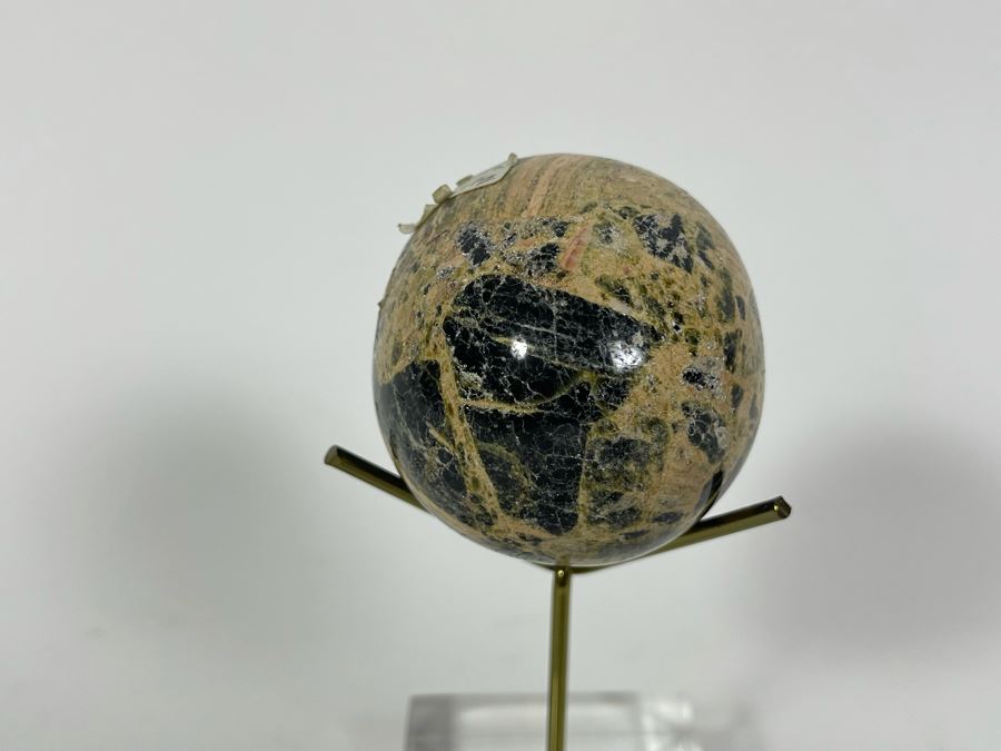 Polished Obsidian With Quartz Egg With Stand [Photo 5]