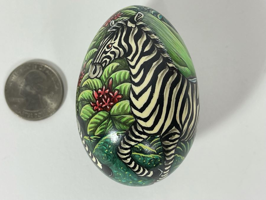 Handpainted Zebra Egg [Photo 1]