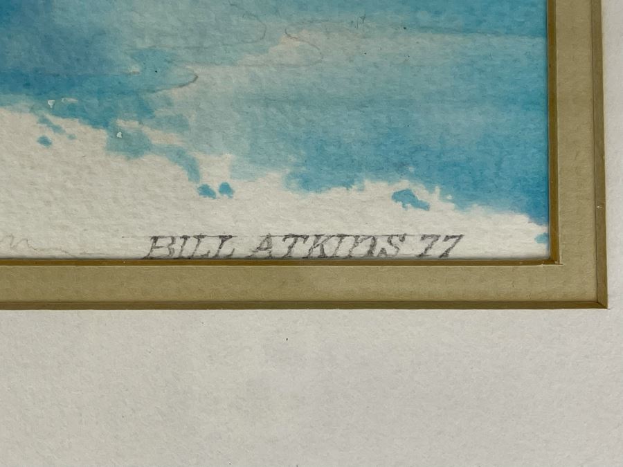 Framed Original Watercolor Painting By Bill Atkins 1977 13.5 X 9.5 [Photo 9]