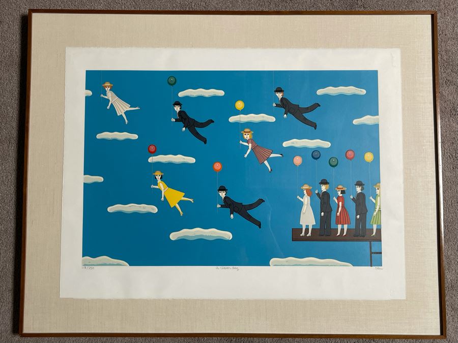 Limited Edition Hand Signed Serigraph Print Artwork By Shigeo Okumura Oku Titled “A Clear Day” 28 X 22 [Photo 3]