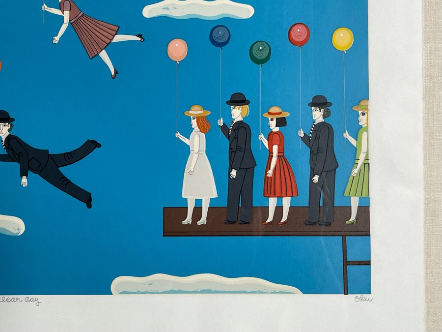 Limited Edition Hand Signed Serigraph Print Artwork By Shigeo Okumura Oku Titled “A Clear Day” 28 X 22 [Photo 5]