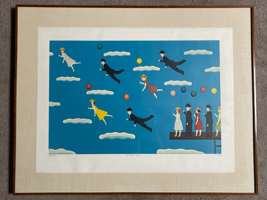 Limited Edition Hand Signed Serigraph Print Artwork By Shigeo Okumura Oku Titled “A Clear Day” 28 X 22 [Photo 2]