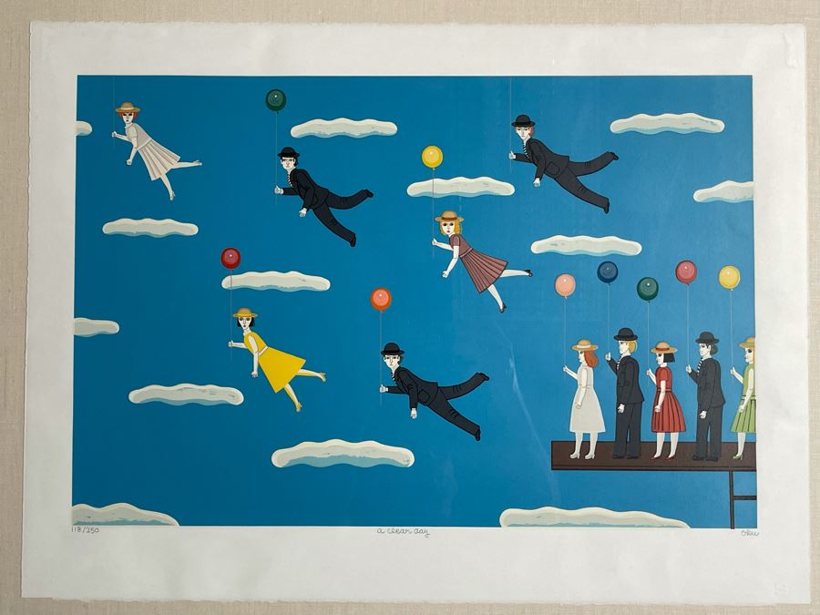 Limited Edition Hand Signed Serigraph Print Artwork By Shigeo Okumura Oku Titled “A Clear Day” 28 X 22 [Photo 1]