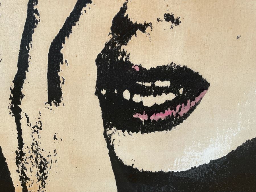 Large Patrick McCarthy Original Signed Silk Screen Mixed Media Artwork On Canvas Of Marilyn Monroe Pop Culture Art (Signed On Back L.A. 2000) 42.5 X 55 [Photo 7]