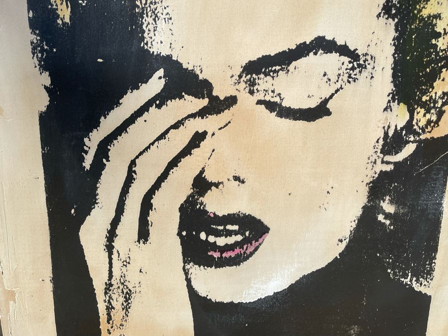 Large Patrick McCarthy Original Signed Silk Screen Mixed Media Artwork On Canvas Of Marilyn Monroe Pop Culture Art (Signed On Back L.A. 2000) 42.5 X 55 [Photo 5]