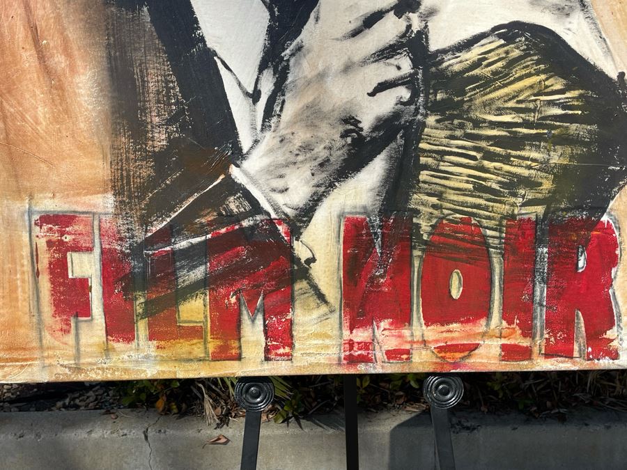 Large Patrick McCarthy Original Signed Silk Screen Mixed Media Artwork On Canvas Titled 'Film Noir' Pop Culture Art (Signed On Back L.A. 2000) 54.5 X 42.5 [Photo 9]